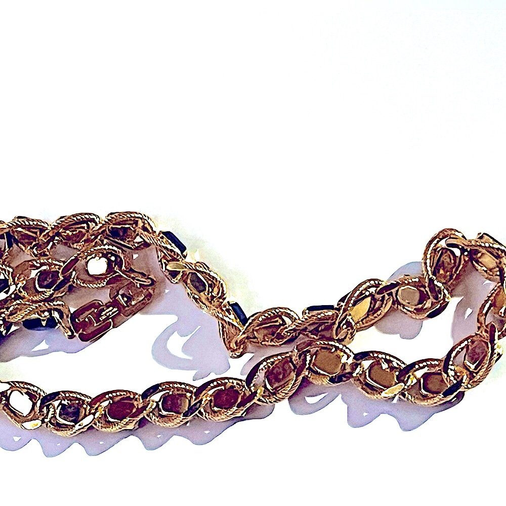 Givenchy Vintage Sapphire Crystal Rope Chain Link Necklace - Picture 10 of 15